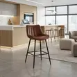 Barstools za Brown Leather za Home Office na Counter - 2