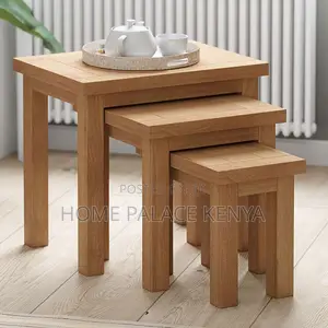 Modern Nesting Coffee Table Set - Brown Wood