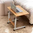 Lightweight Portable Height Adjustable Laptop Table with Wheels - 1