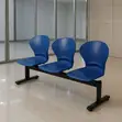 Blue 3-Seater Plastic Reception Waiting Bench - 2