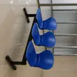 Blue 3-Seater Plastic Reception Waiting Bench - 4