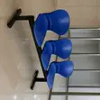 Blue 3-Seater Plastic Reception Waiting Bench - 5