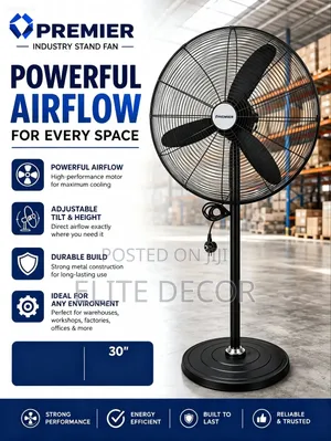 Premier 30" Industrial Stand Fan - Yenye Nguvu na Imara