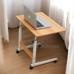 Meza ya Kisasa ya Laptop Inayoweza Kurekebishwa Urefu na Magurudumu