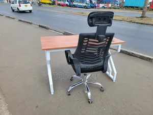 Modern Study Desk & Ergonomic Office Chair Combo
