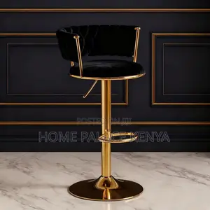 Elegant Velvet Bar Stool with Adjustable Base