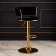 Elegant Velvet Bar Stool with Adjustable Base - 1