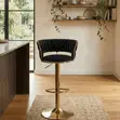 Elegant Velvet Bar Stool with Adjustable Base - 3