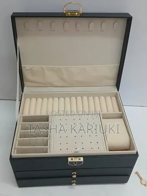 3-Layered Leather Jewelry Storage Box