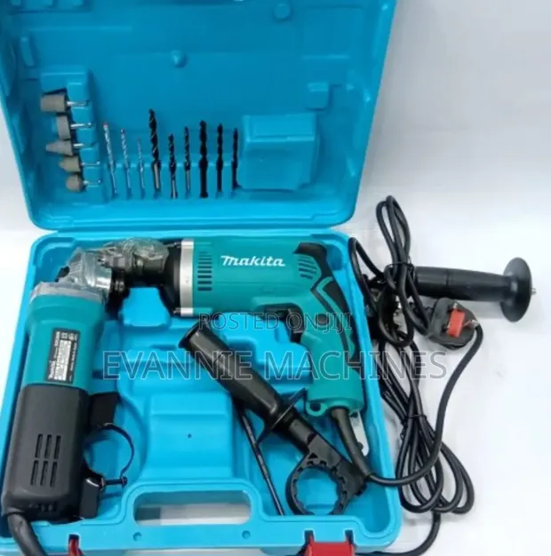 Makita Corded Combo Kit: Impact Drill & Angle Grinder - 1
