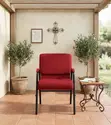 Home Office Fabric Church Chair - Red - 2