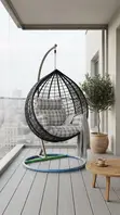 Leather Garden Hammock Hanging Chair - Brown - 1