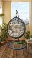 Leather Garden Hammock Hanging Chair - Brown - 4