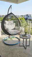 Leather Garden Hammock Hanging Chair - Brown - 5