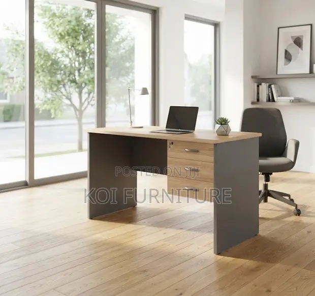 1.2m Home Office Desk with Lockable Drawer - 1