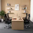 Ergonomic Office Chair with Headrest - Black Fabric - 2