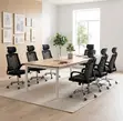 Ergonomic Office Chair with Headrest - Black Fabric - 3