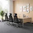 Ergonomic Office Chair with Headrest - Black Fabric - 4