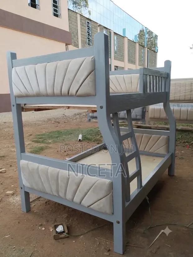 Modern Double Decker/Bunk Bed - Hardwood, 4x6/3.5 - 1