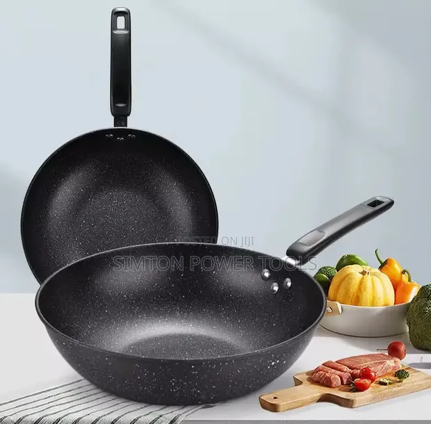 Non-Stick Granite Deep Frying Wok Pan - 1