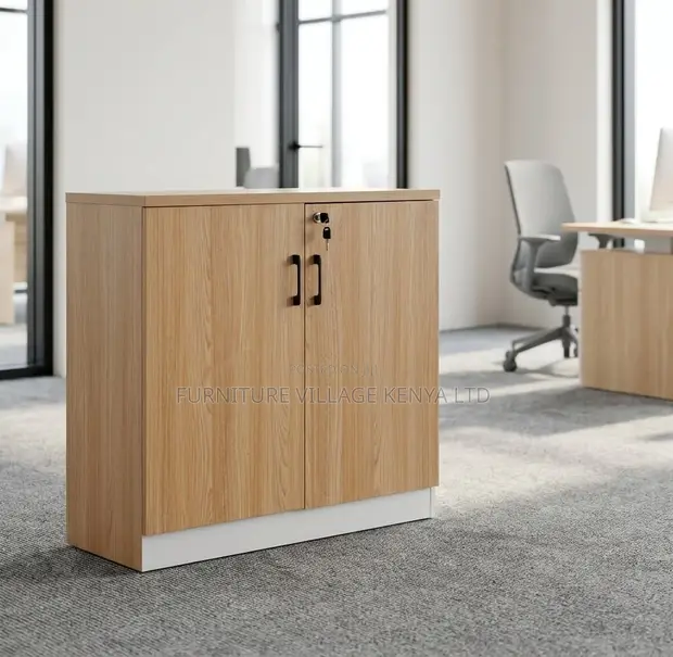 Wooden Lockable Office File Credenza Cabinet - 1