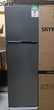 Skyworth 158L Double Door Refrigerator, Silver - 1