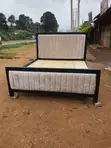 Kitanda cha Mocket cha Beige chenye Vitufe vya Channel 5x6 - 1