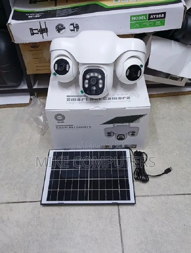 V380 Pro 12MP Solar PTZ Camera with 3 Lenses - 1
