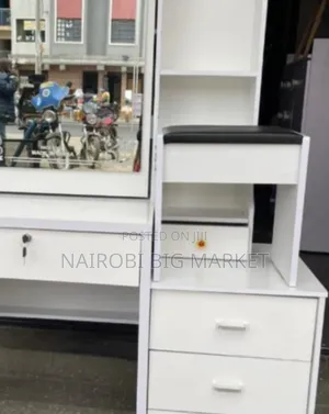 White Dressing Mirror with Sliding Mirror