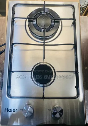 Haier 2-Burner Stainless Steel Hob with Gas Sensor & Wok Burner