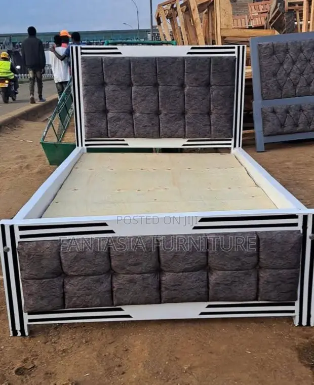 Ideal 5x6 Grey Tufted Bed Frame - 1