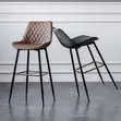 Leather Counter Height Bar Stool with Backrest - 1