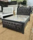 5x6 Diamond Tufted Grey Bed Frame - 1