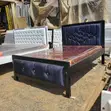 5x6 Navy Blue Diamond Tufted Bed Frame - 2