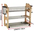Heavy-Duty 3-Tier Stainless Steel Dish Rack with Acacia Wood Stand - 2