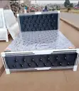 5x6 Royal Black & Gold Diamond Tufted Bed - 2