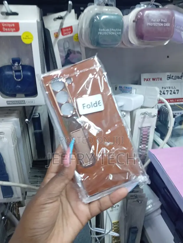 Brown Leather Case for Samsung Galaxy Z Fold 4 - 1