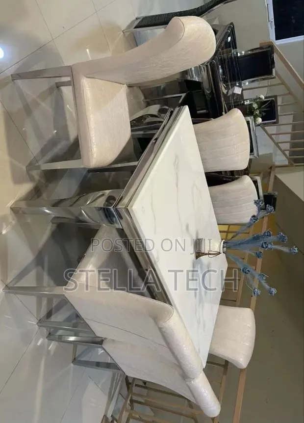 6-Seater Executive Modern Marble Dining Table - 1