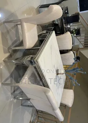 6-Seater Executive Modern Marble Dining Table