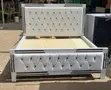 5x6 White Diamond Tufted Bed - Black Trim - 2
