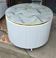 White Modern Executive Round Coffee Table - 1