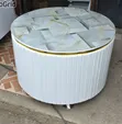 White Modern Executive Round Coffee Table - 2