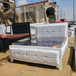 5x6 White Grid Panel Bed Frame