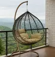 Kiti cha Kukunja cha Rattan cha Brown cha Nje - 4