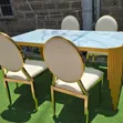 Meza ya Kisasa ya Kula ya Marumaru na Kioo Juu - 2