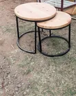 Set ya Meza ya Mviringo - Mbao Asilia - 2