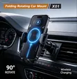 X01 90° Swivel Folding Rotating Car Mount for Phones, Tablets - 2