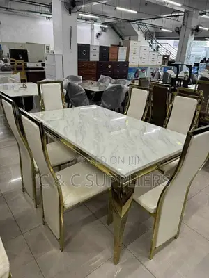 6-Seater Rectangle Dining Set - White