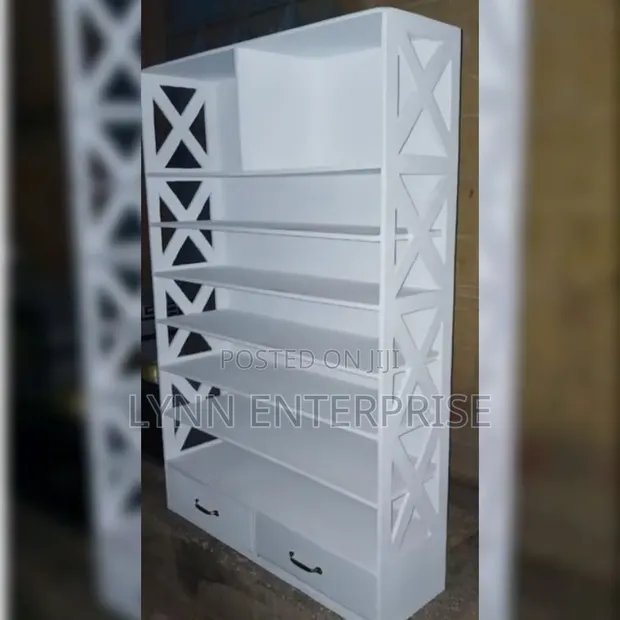 Executive Wooden Shoe Rack with Design - 1