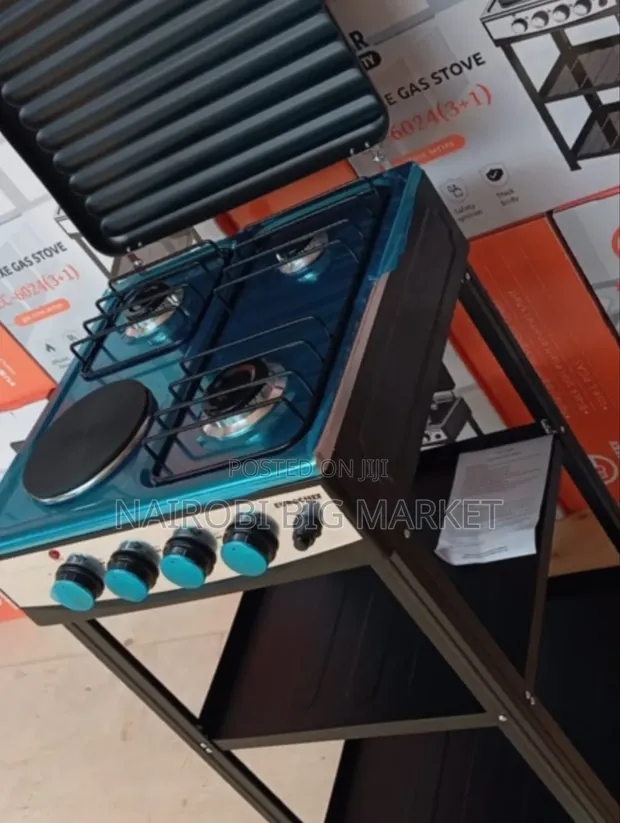 Eurochef 3+1 Standing Cooker with Shelves - 1